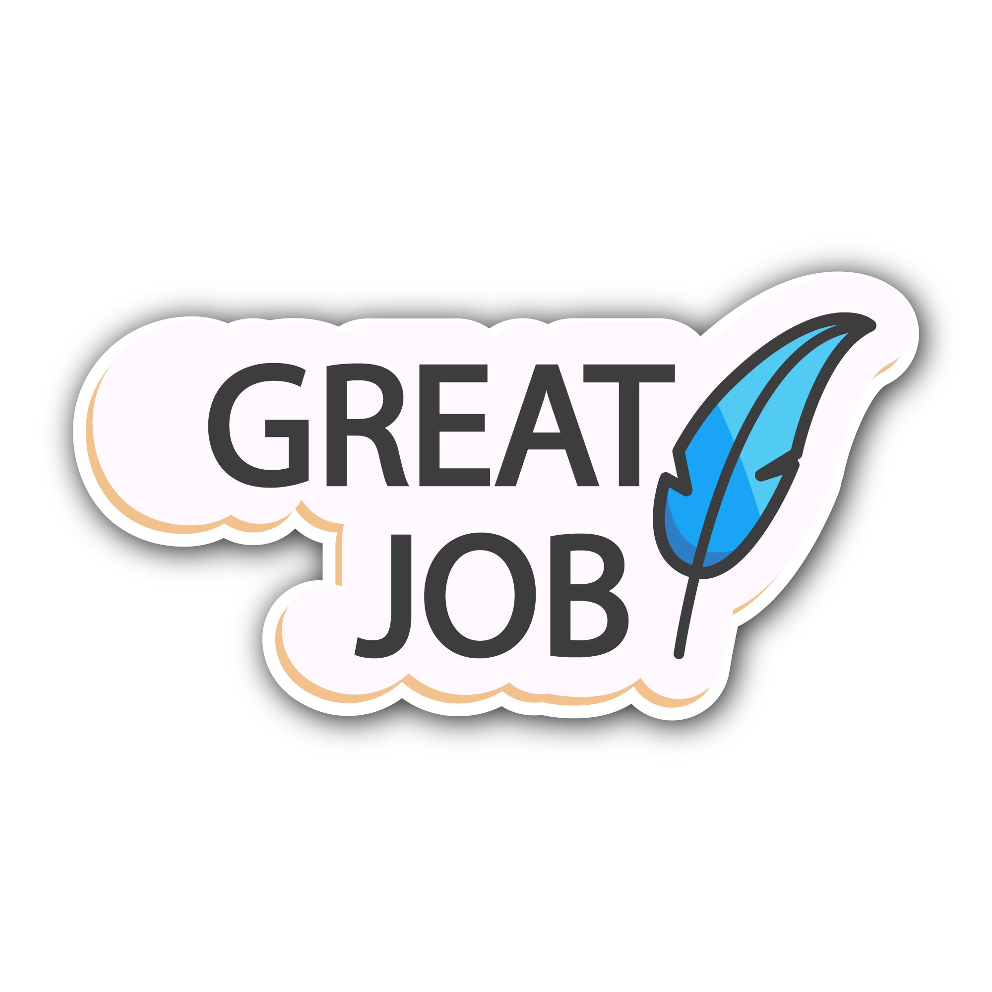 Great Job Text   Sticker, Waterproof Vinyl Decal Sticker Indoor Or Outdoor 2 (Pieces) 3" and 5"