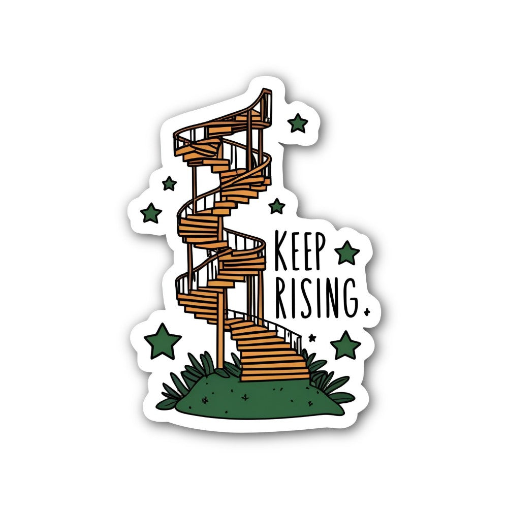 KEEP RISING Sticker, Waterproof Vinyl Decal Sticker Indoor Or Outdoor 2 (Pieces) 3" and 5"