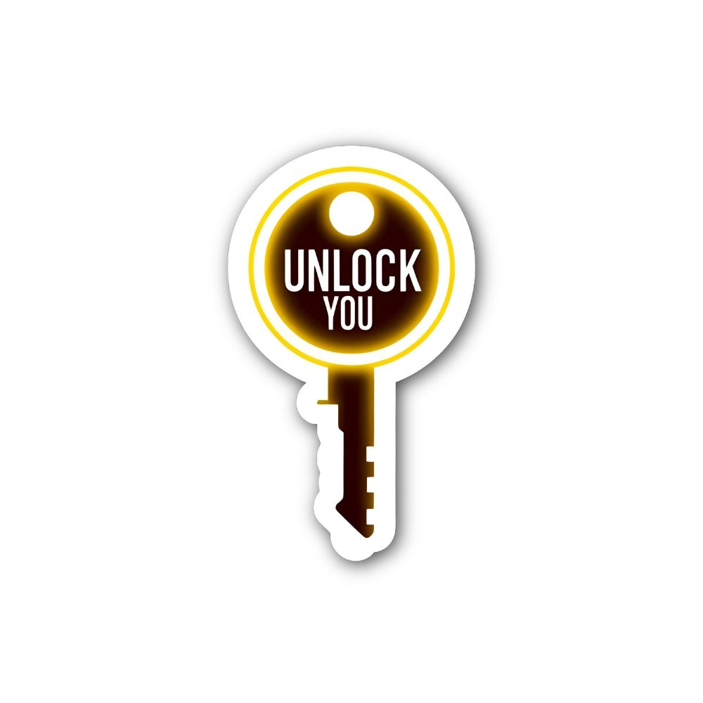 UNLOCK YOU Sticker, Waterproof Vinyl Decal Sticker Indoor Or Outdoor 2 (Pieces) 3" and 5"