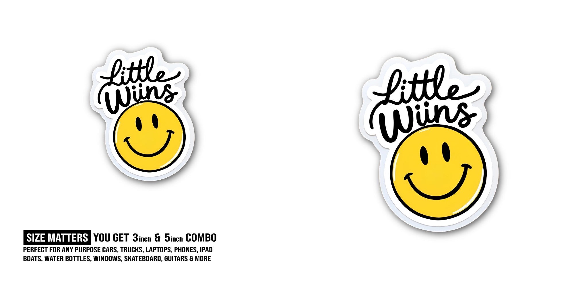 little Wiins Sticker, Waterproof Vinyl Decal Sticker Indoor Or Outdoor 2 (Pieces) 3" and 5"