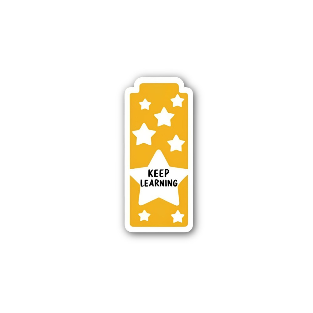 KEEP LEARNING Sticker, Waterproof Vinyl Decal Sticker Indoor Or Outdoor 2 (Pieces) 3" and 5"