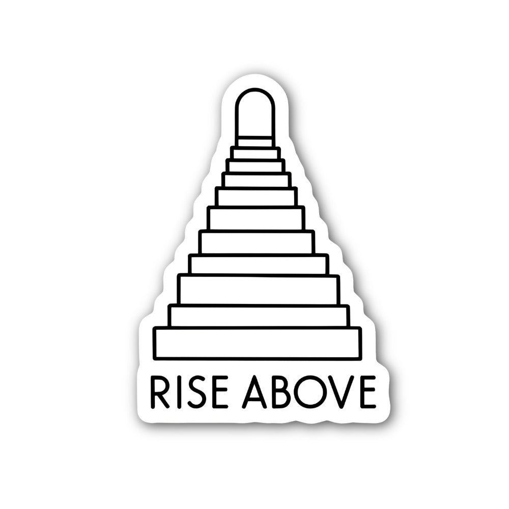 RISE ABOVE Sticker, Waterproof Vinyl Decal Sticker Indoor Or Outdoor 2 (Pieces) 3" and 5"