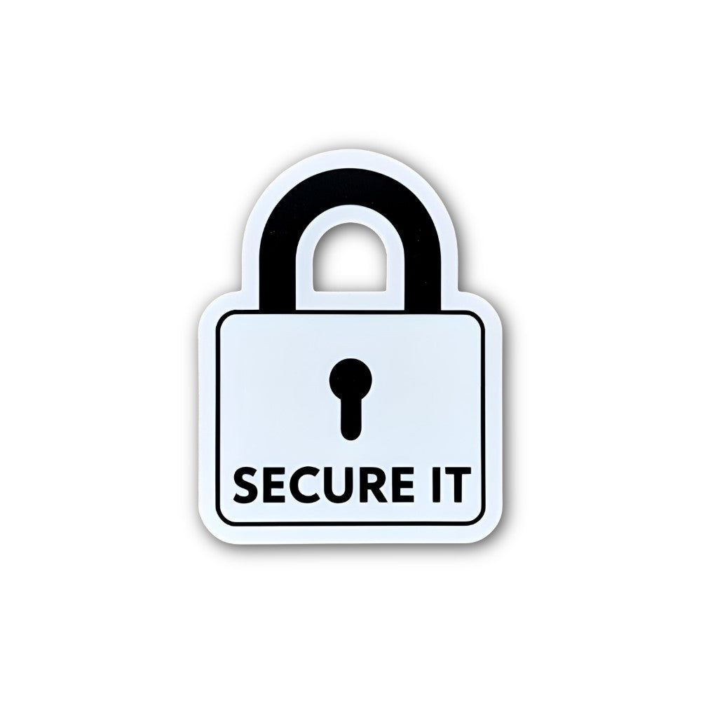 SECURE IT Sticker, Waterproof Vinyl Decal Sticker Indoor Or Outdoor 2 (Pieces) 3" and 5"
