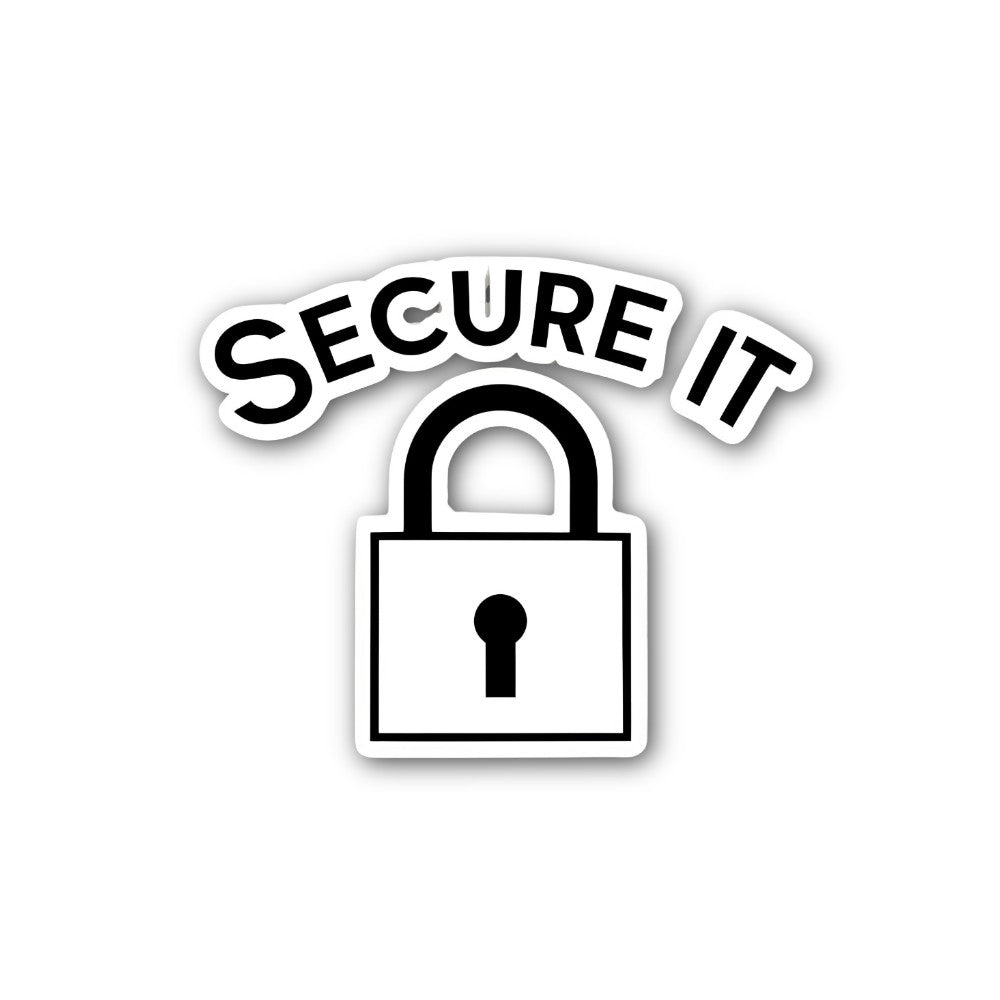 SECURE Sticker, Waterproof Vinyl Decal Sticker Indoor Or Outdoor 2 (Pieces) 3" and 5"