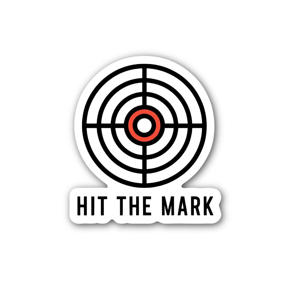 HIT THE MARK Sticker, Waterproof Vinyl Decal Sticker Indoor Or Outdoor 2 (Pieces) 3" and 5"