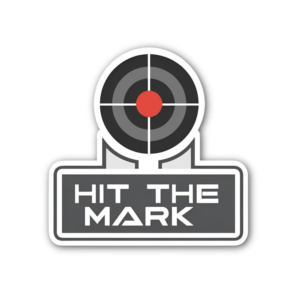 HIT THE MARK & red circle Sticker, Waterproof Vinyl Decal Sticker Indoor Or Outdoor 2 (Pieces) 3" and 5"