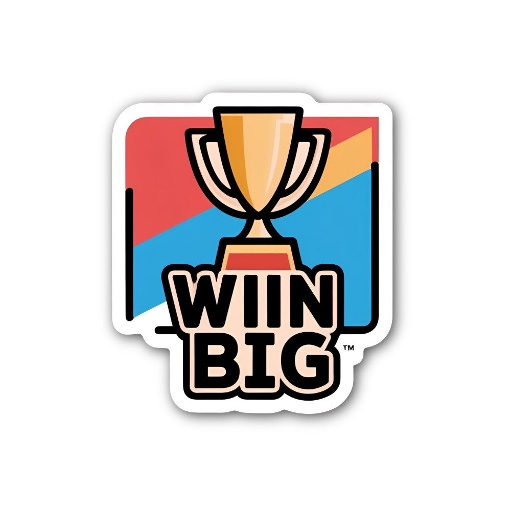 WIIN BIG & gold winner cup Sticker, Waterproof Vinyl Decal Sticker Indoor Or Outdoor 2 (Pieces) 3" and 5"