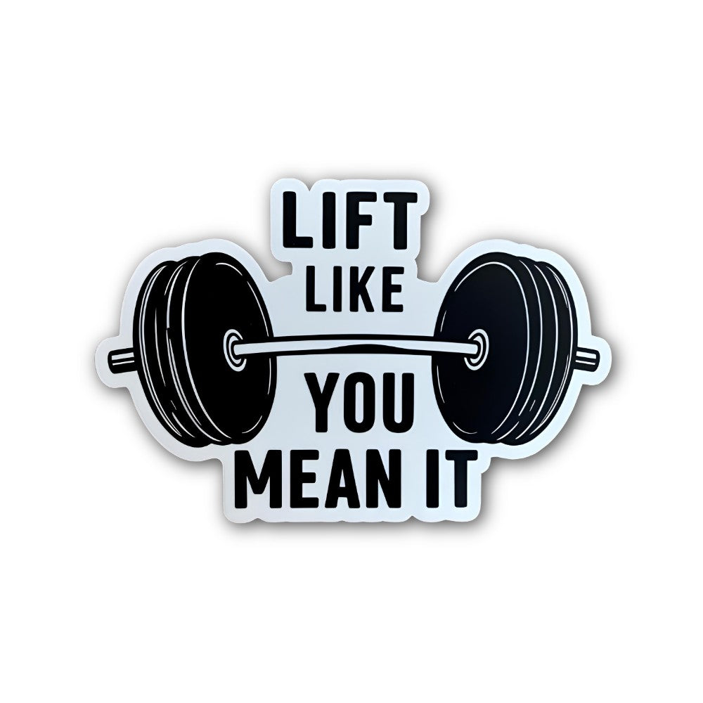 LIFT LIKE YOU MEAN IKETTLEBELL IN PROGRESS Sticker, Waterproof Vinyl Decal Sticker Indoor Or Outdoor 2 (Pieces) 3" and 5"