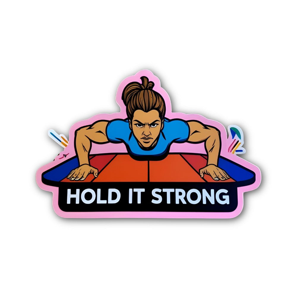 HOLD IT STRONG Man Sticker, Waterproof Vinyl Decal Sticker Indoor Or Outdoor 2 (Pieces) 3" and 5"