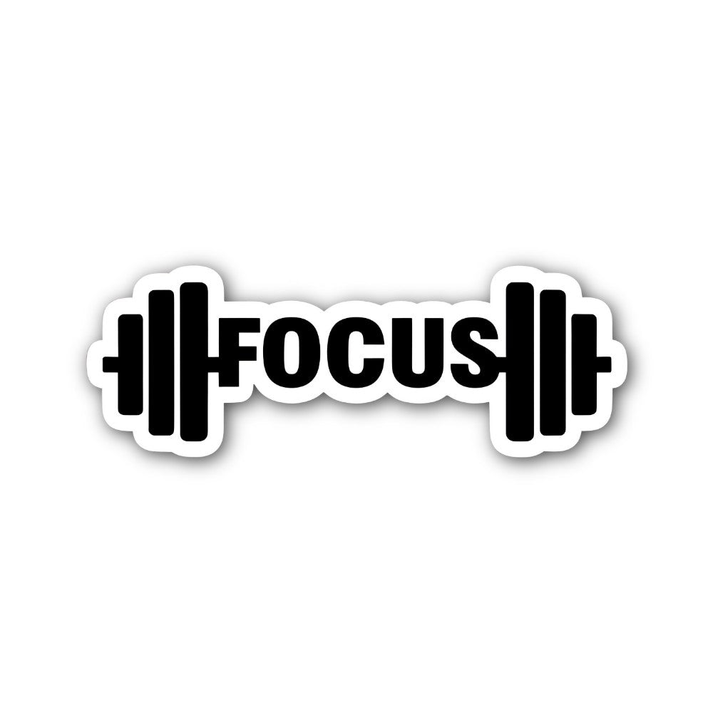 FOCUS Black Dumbbell Sticker, Waterproof Vinyl Decal Sticker Indoor Or Outdoor 2 (Pieces) 3" and 5"