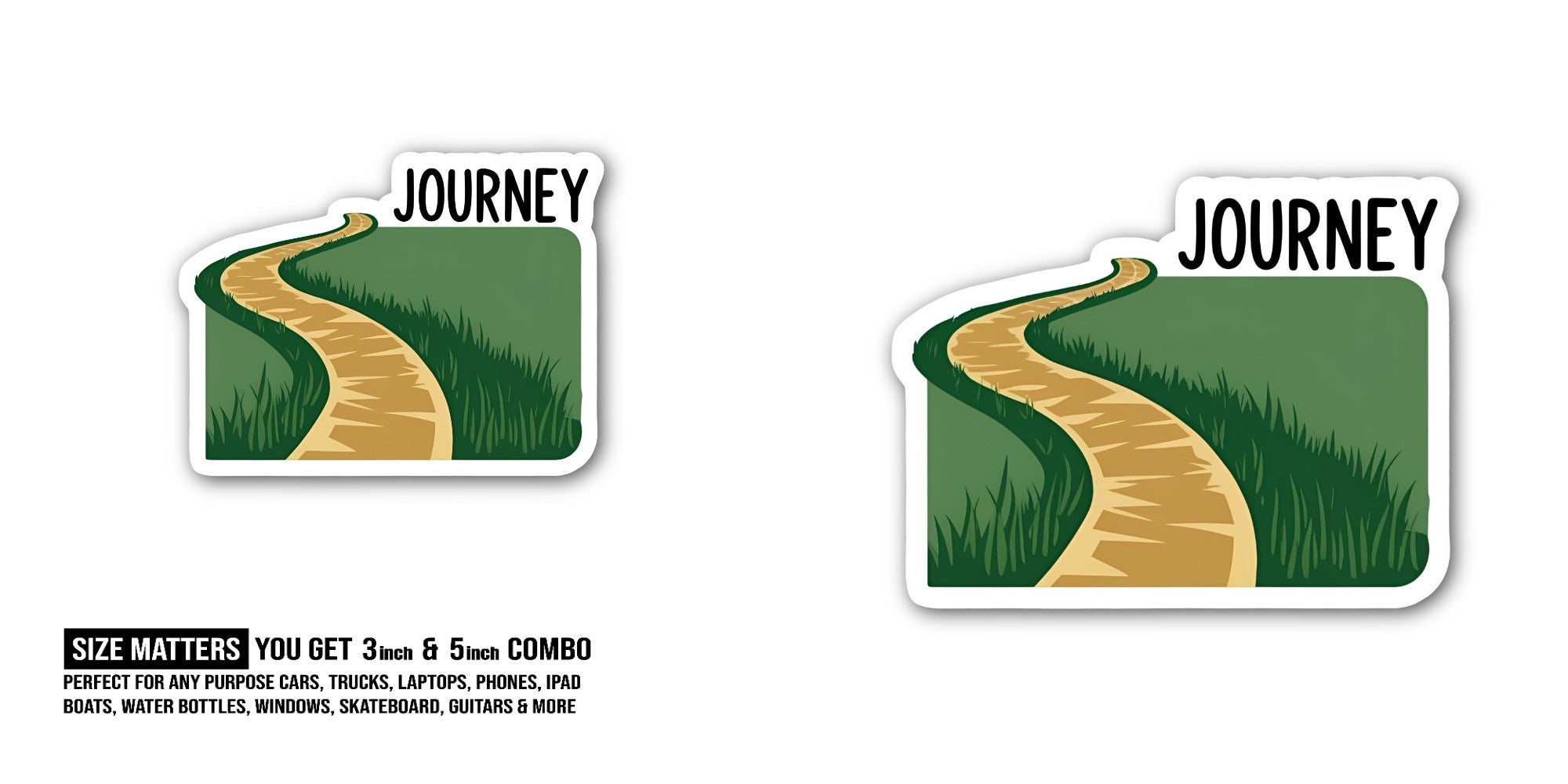 Beautiful life JOURNEY Sticker, Waterproof Vinyl Decal Sticker Indoor Or Outdoor 2 (Pieces) 3" and 5"