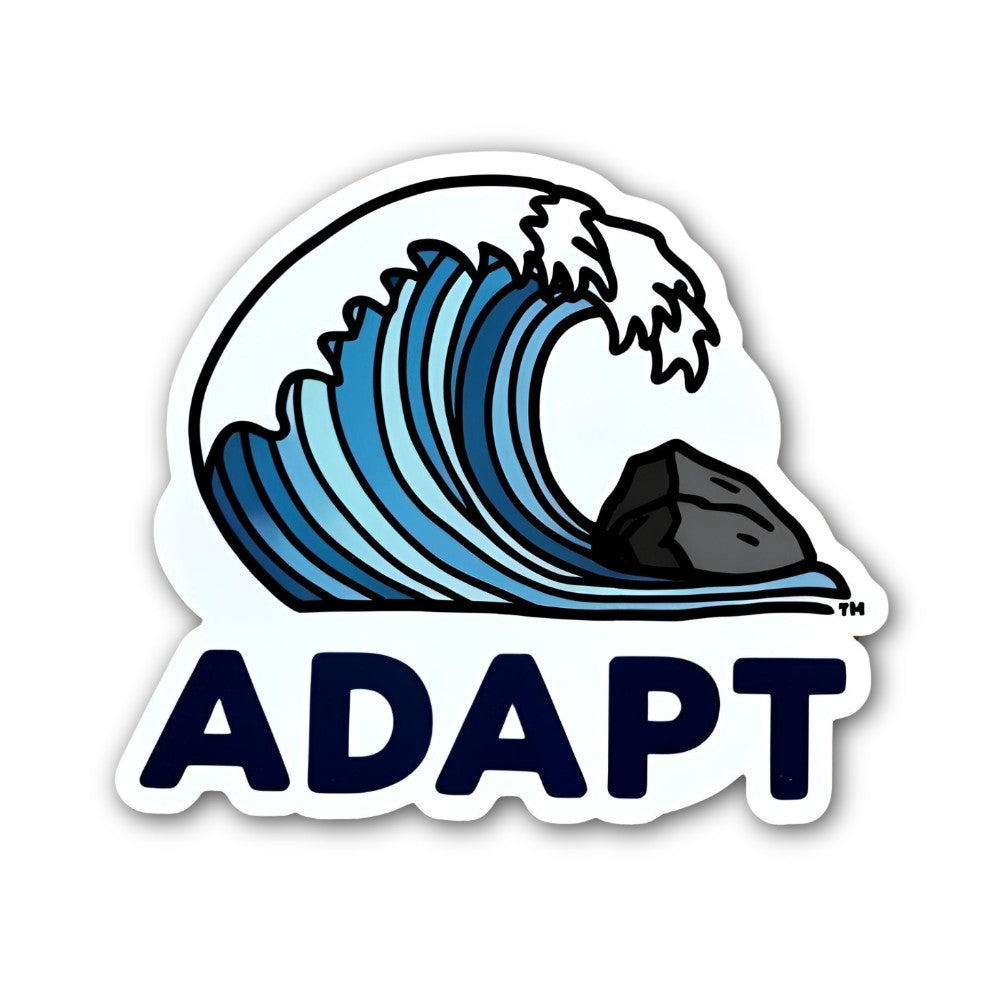 ADAPT Beautiful Beach Wave Sticker, Waterproof Vinyl Decal Sticker Indoor Or Outdoor 2 (Pieces) 3" and 5"