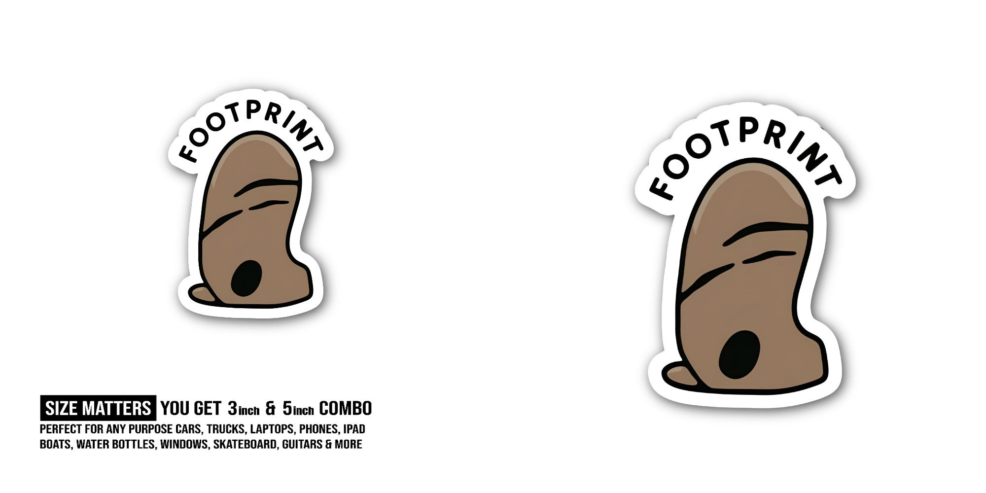FOOTPRIN Cute Potato Sticker, Waterproof Vinyl Decal Sticker Indoor Or Outdoor 2 (Pieces) 3" and 5"