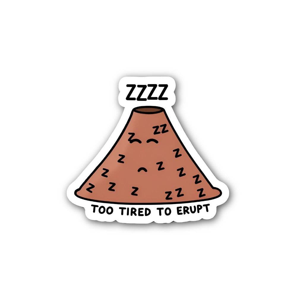 Cute Volcano Sticker, Waterproof Vinyl Decal Sticker Indoor Or Outdoor 2 (Pieces) 3" and 5"