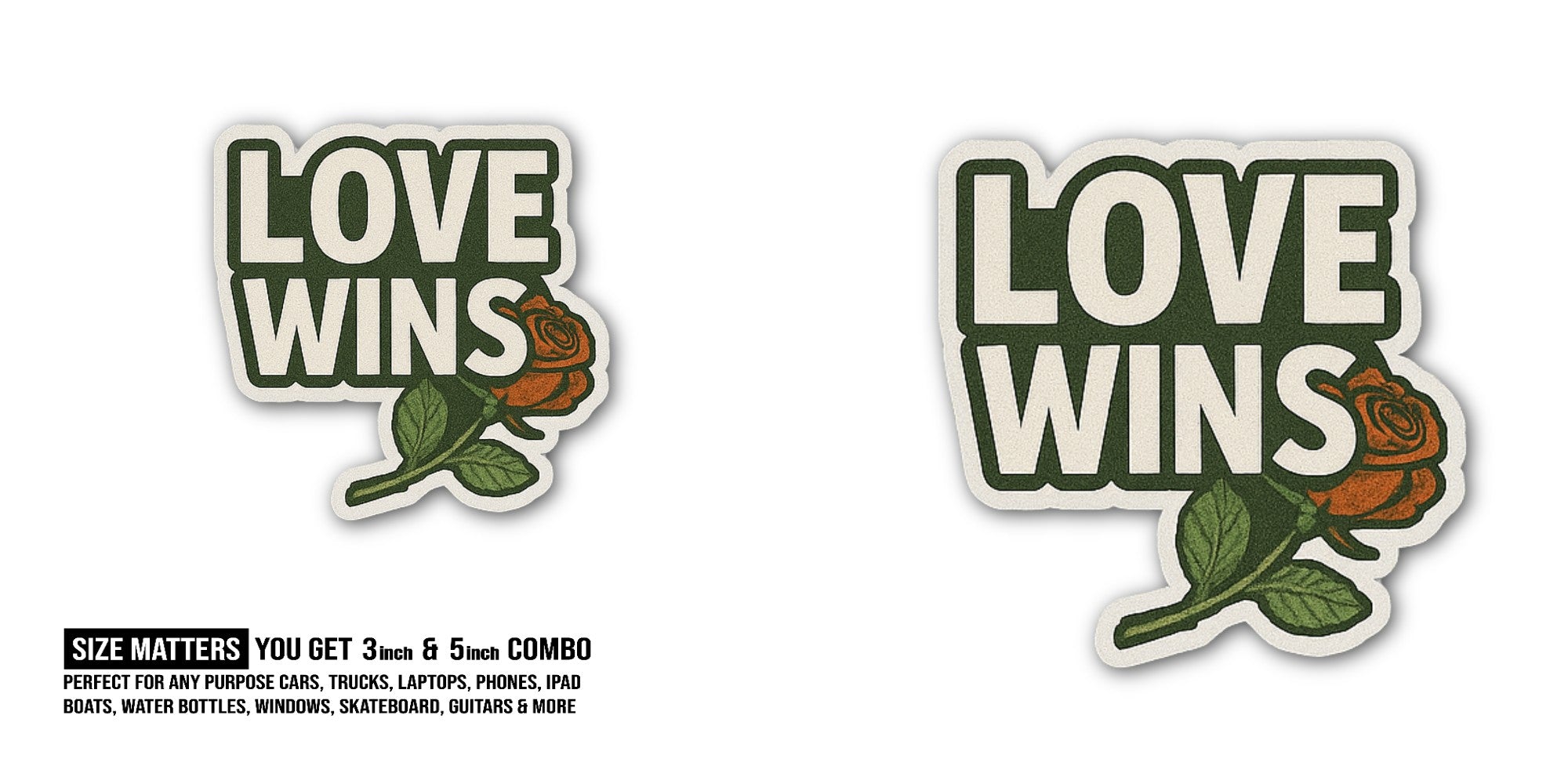 Love Wine Sticker, Waterproof Vinyl Decal Sticker Indoor Or Outdoor 2 (Pieces) 3" and 5"