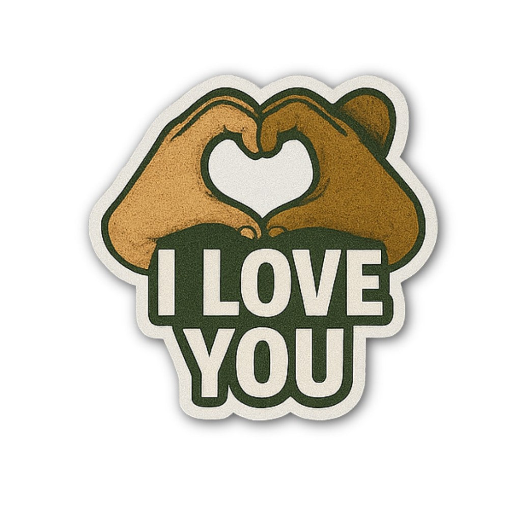 ILove You Sticker, Waterproof Vinyl Decal Sticker Indoor Or Outdoor 2 (Pieces) 3" and 5"