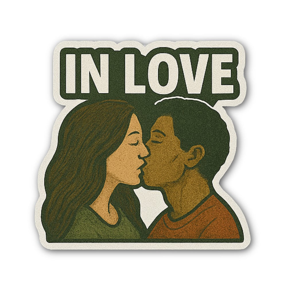 IN Love Sticker, Waterproof Vinyl Decal Sticker Indoor Or Outdoor 2 (Pieces) 3" and 5"