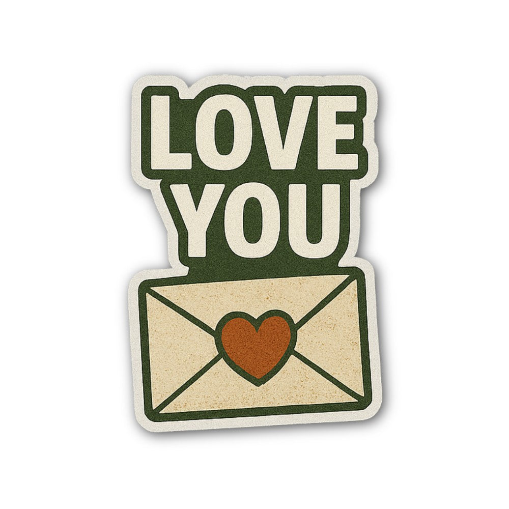 Love you Letter Sticker, Waterproof Vinyl Decal Sticker Indoor Or Outdoor 2 (Pieces) 3" and 5"