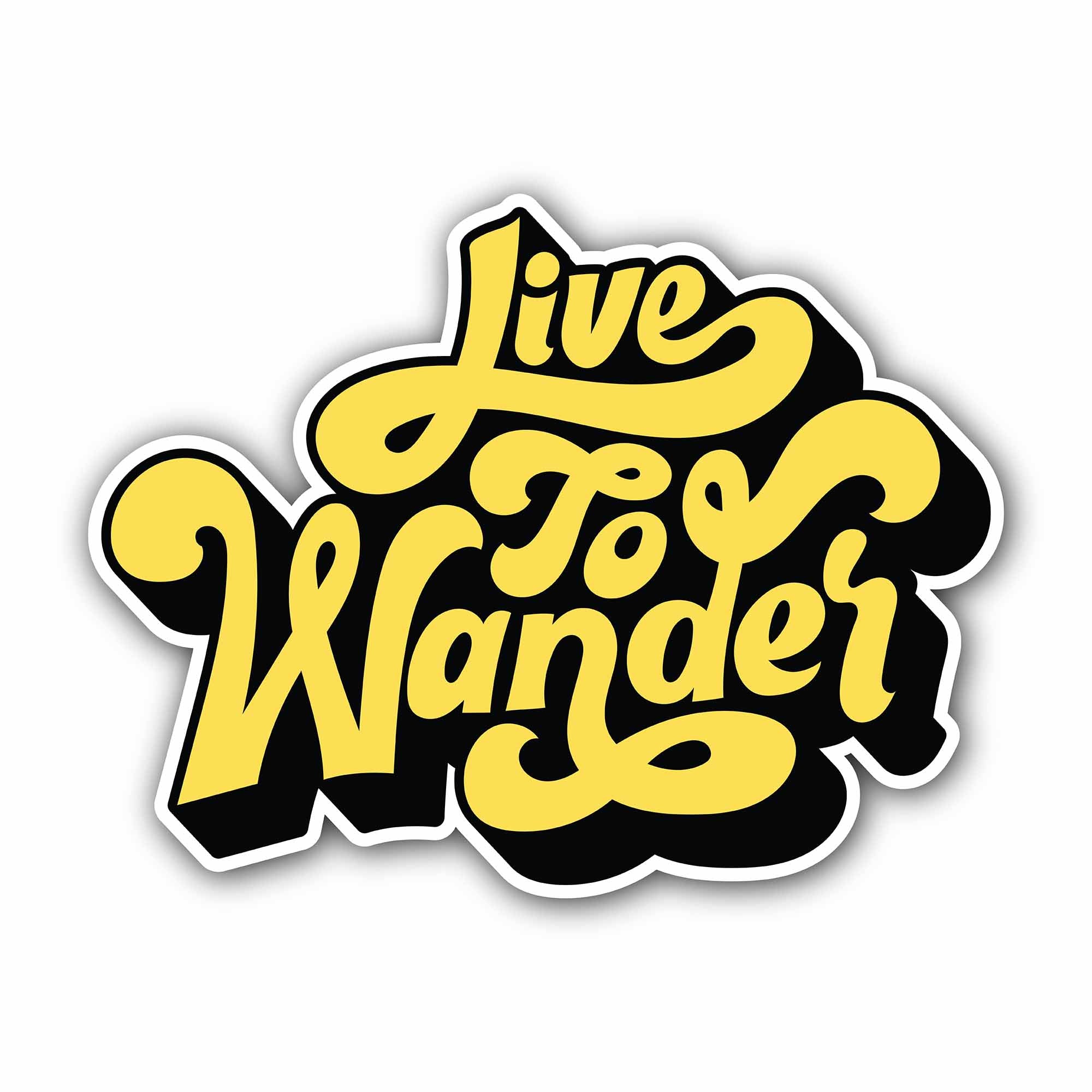 Live to Wonder Sticker, Waterproof Vinyl Decal Sticker Indoor Or Outdoor 2 (Pieces) 3" and 5"