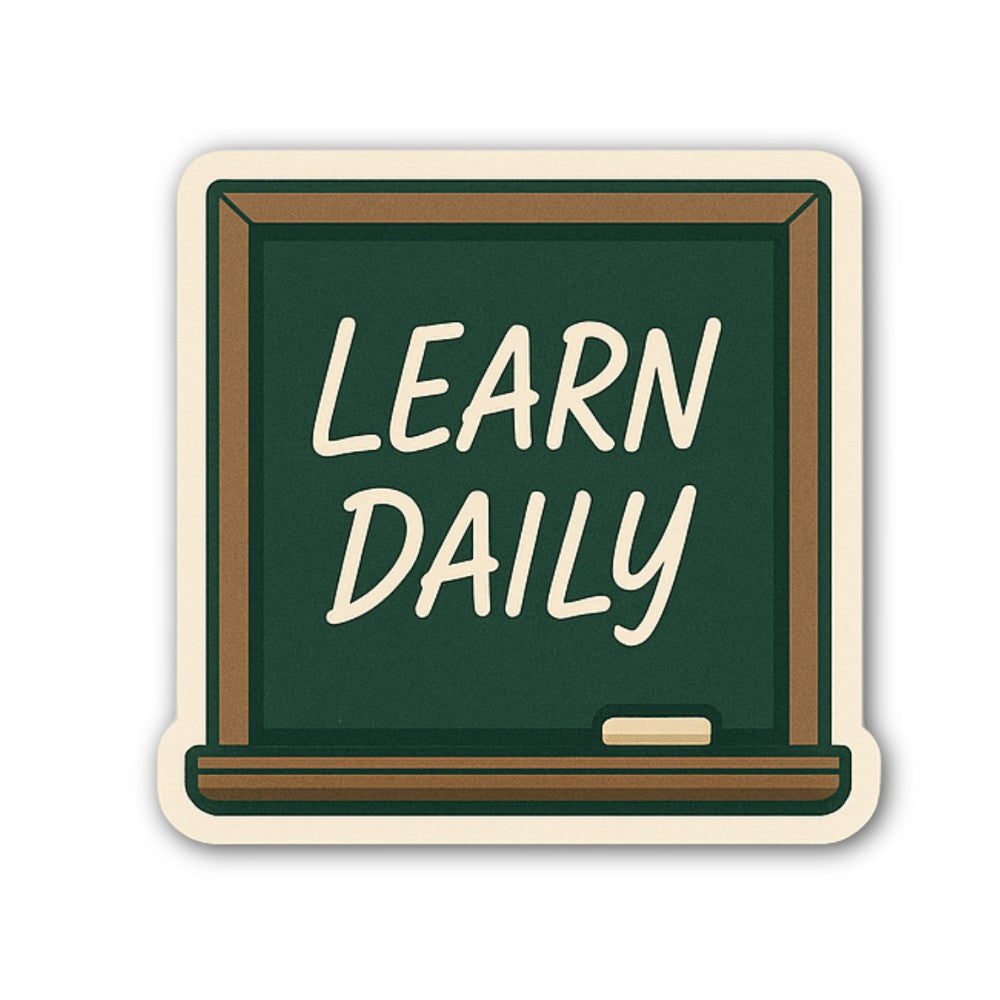 Learn  Daily Sticker, Waterproof Vinyl Decal Sticker Indoor Or Outdoor 2 (Pieces) 3" and 5"