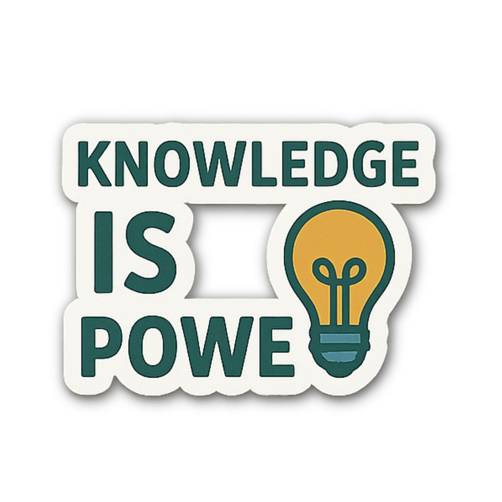 KNOWLEDGE IS SWE POWE Sticker, Waterproof Vinyl Decal Sticker Indoor Or Outdoor 2 (Pieces) 3" and 5"