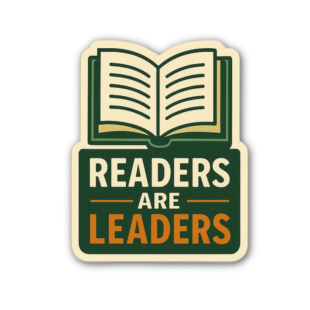 READERS ARE -LEADERS Sticker, Waterproof Vinyl Decal Sticker Indoor Or Outdoor 2 (Pieces) 3" and 5"