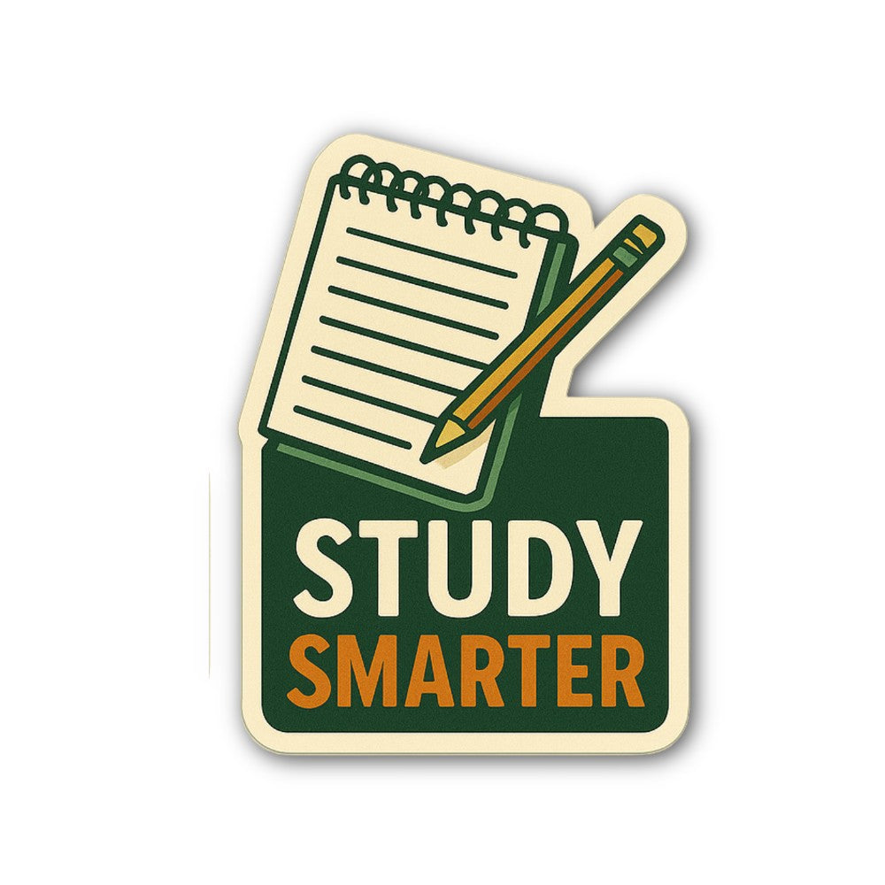 STUDY SMARTER Sticker, Waterproof Vinyl Decal Sticker Indoor Or Outdoor 2 (Pieces) 3" and 5"