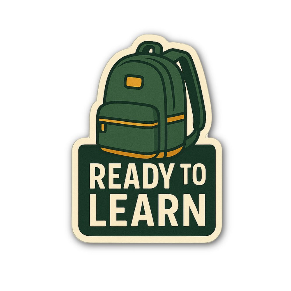 READY TO LEARN Sticker, Waterproof Vinyl Decal Sticker Indoor Or Outdoor 2 (Pieces) 3" and 5"