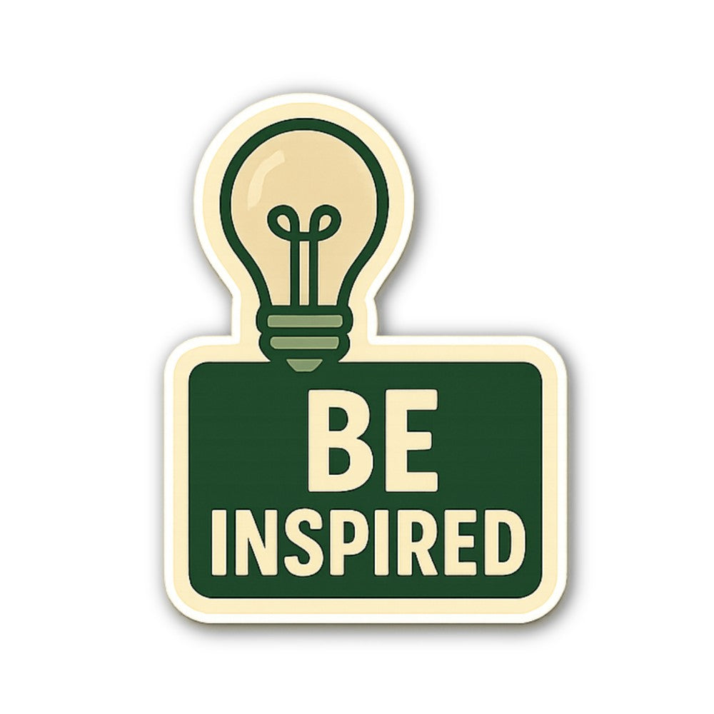 BE INSPIRED Sticker, Waterproof Vinyl Decal Sticker Indoor Or Outdoor 2 (Pieces) 3" and 5"