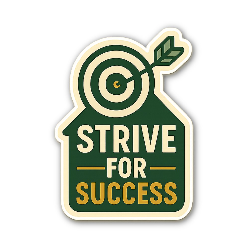 STRIVE FOR SUCCESS Sticker, Waterproof Vinyl Decal Sticker Indoor Or Outdoor 2 (Pieces) 3" and 5"