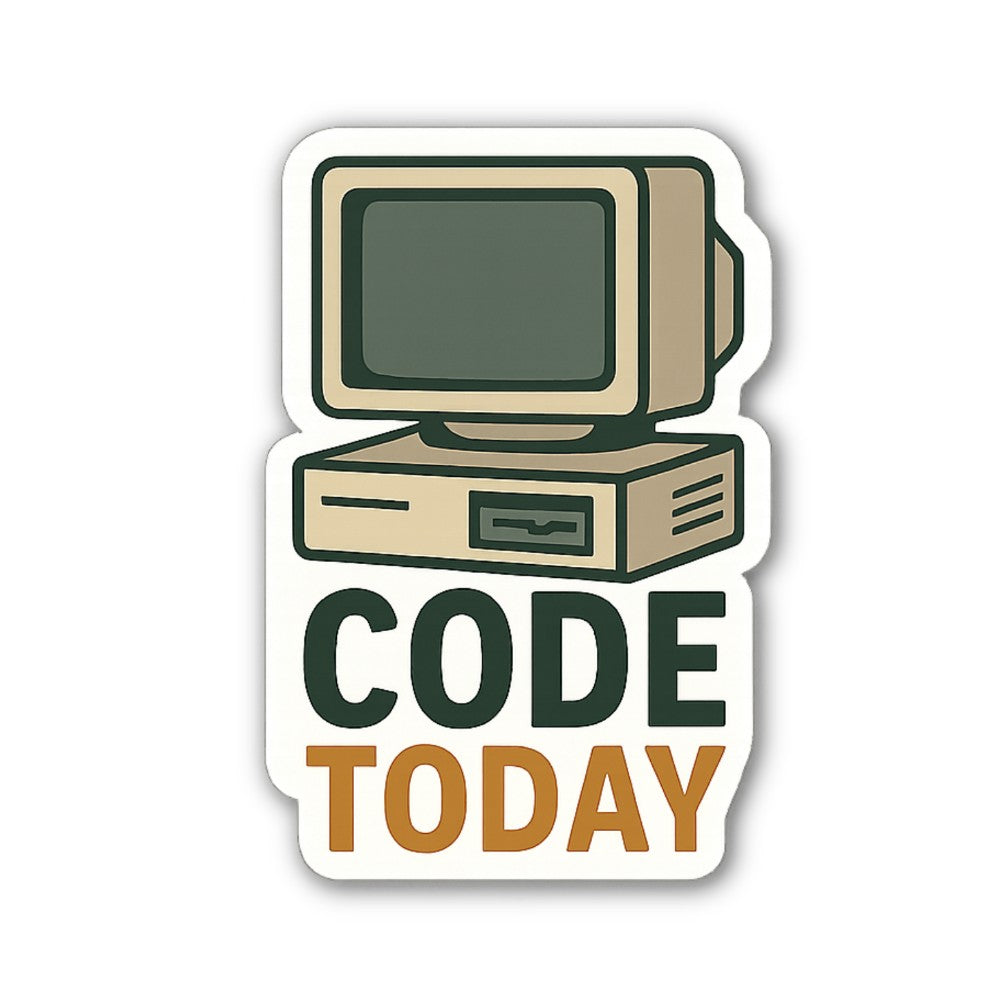 CODE TODAY Sticker, Waterproof Vinyl Decal Sticker Indoor Or Outdoor 2 (Pieces) 3" and 5"