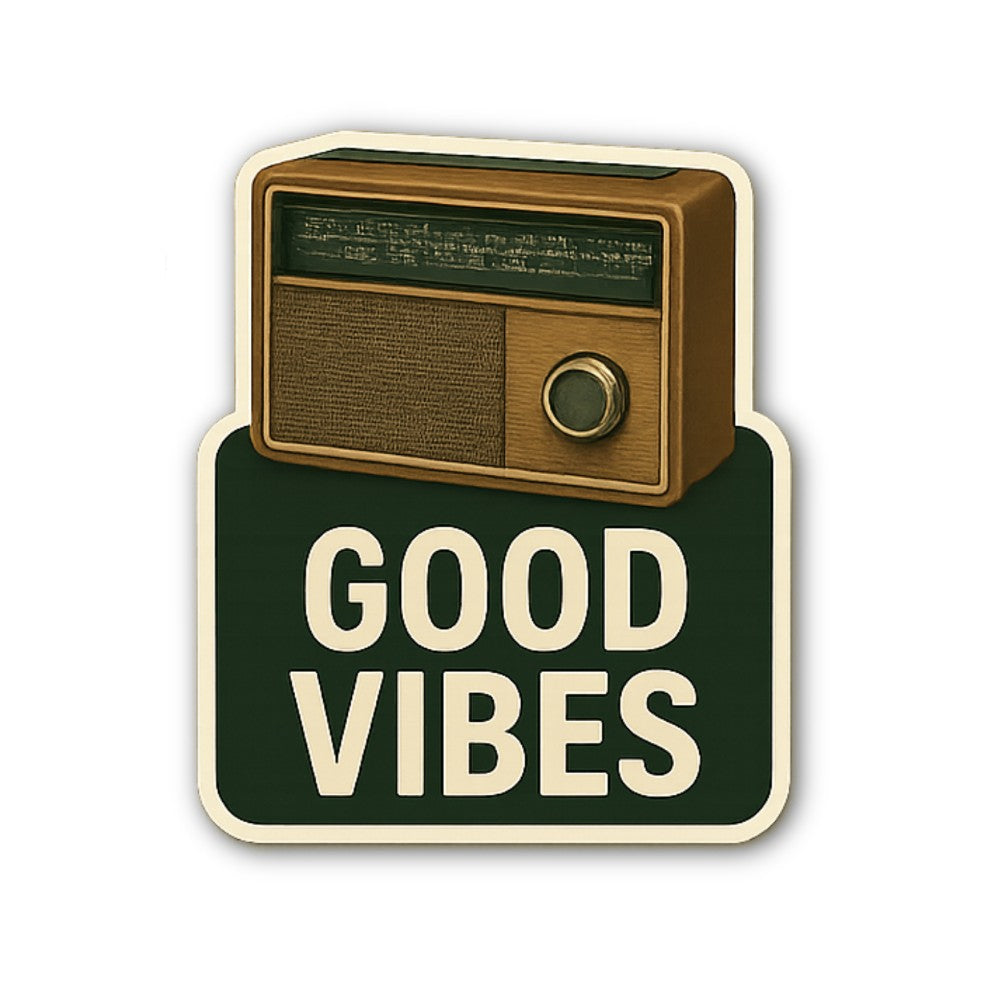 GOOD VIBES & REDIO Sticker, Waterproof Vinyl Decal Sticker Indoor Or Outdoor 2 (Pieces) 3" and 5"