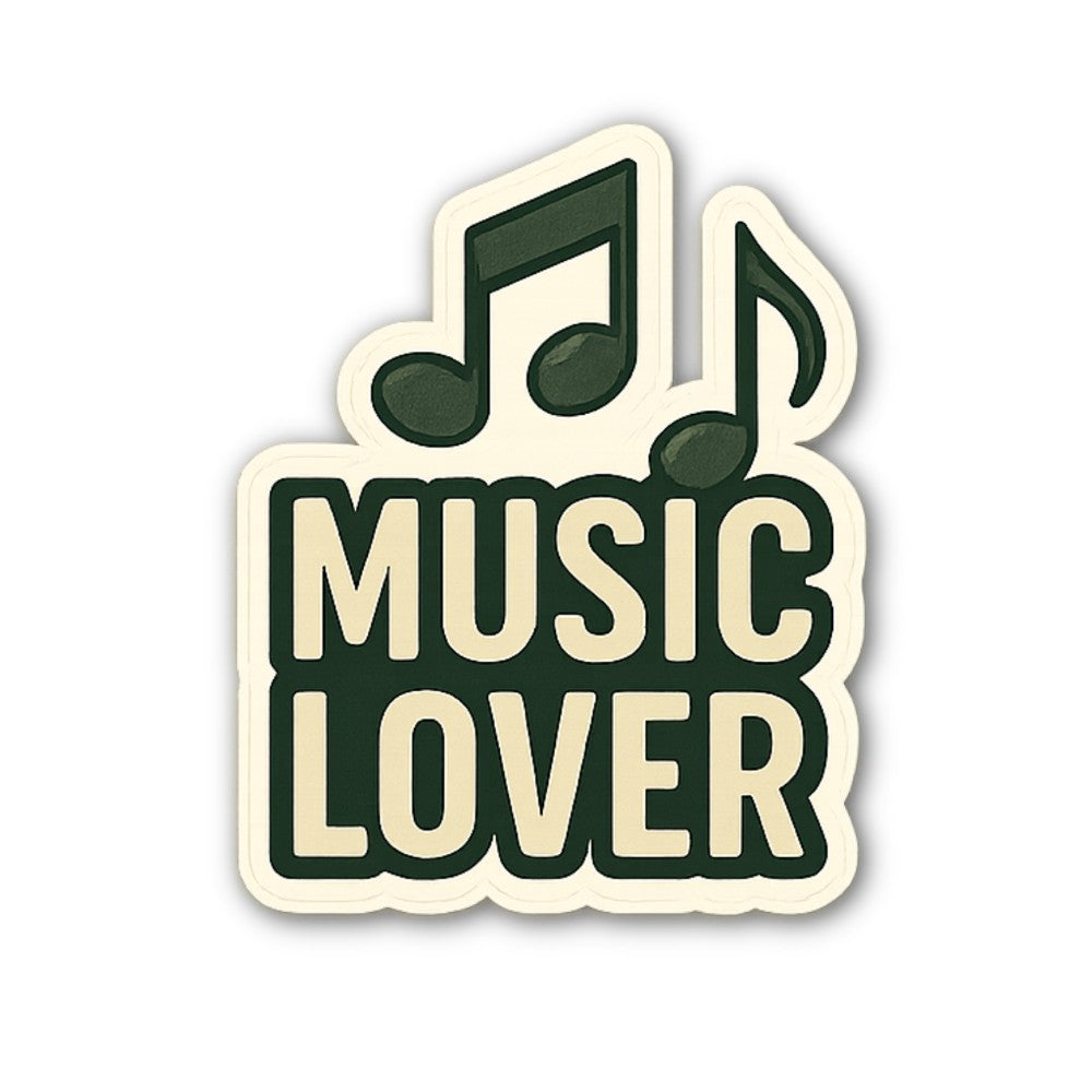 MUSIC LOVER Sticker, Waterproof Vinyl Decal Sticker Indoor Or Outdoor 2 (Pieces) 3" and 5"
