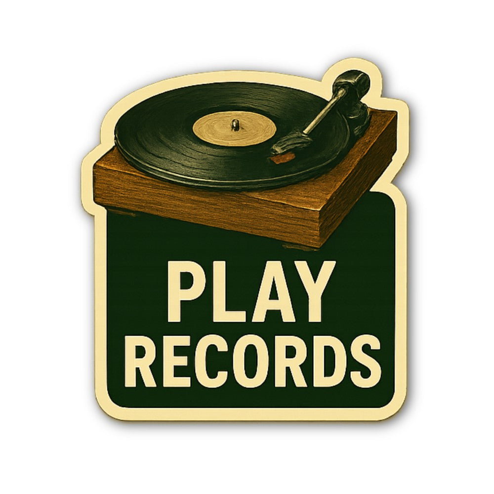 PLAY RECORDS & DISK Sticker, Waterproof Vinyl Decal Sticker Indoor Or Outdoor 2 (Pieces) 3" and 5"