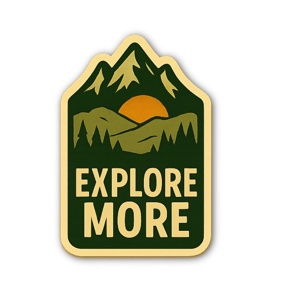 EXPLORE MORE Sticker, Waterproof Vinyl Decal Sticker Indoor Or Outdoor 2 (Pieces) 3" and 5"