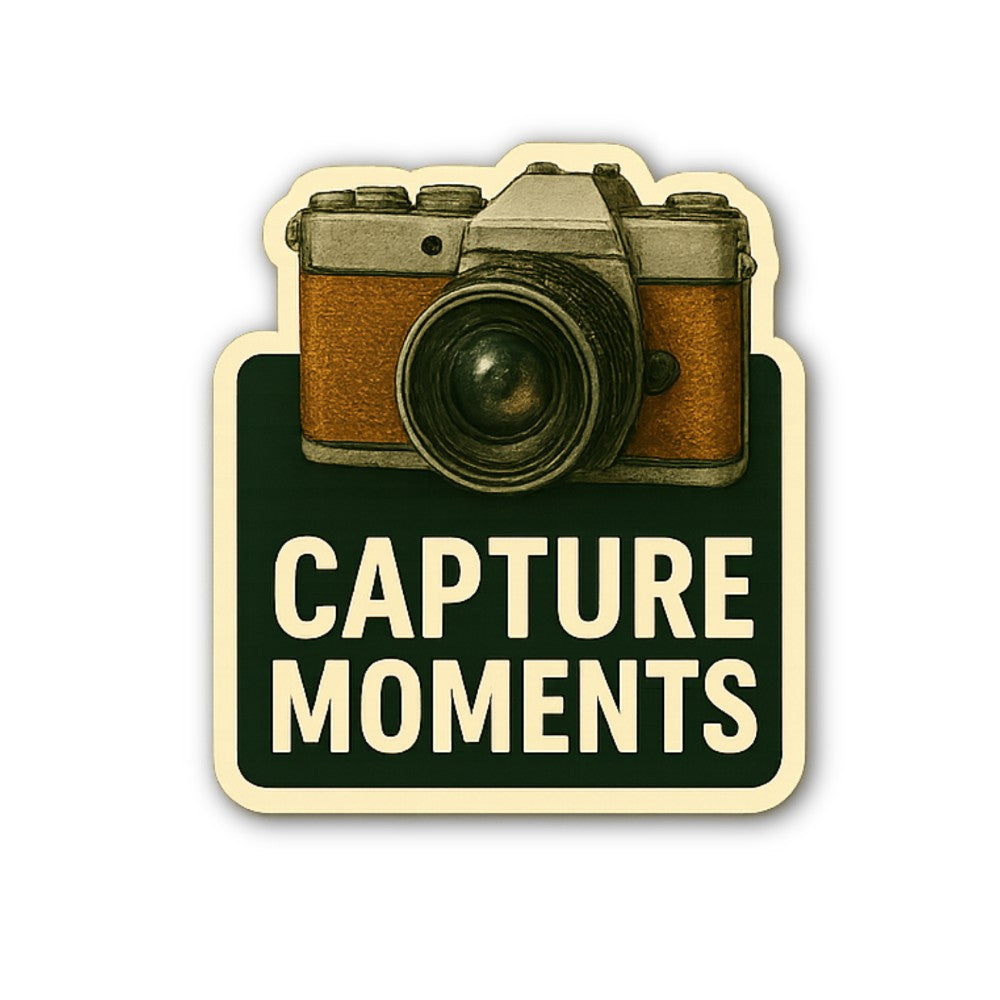 CAPTURE MOMENTS Sticker, Waterproof Vinyl Decal Sticker Indoor Or Outdoor 2 (Pieces) 3" and 5"