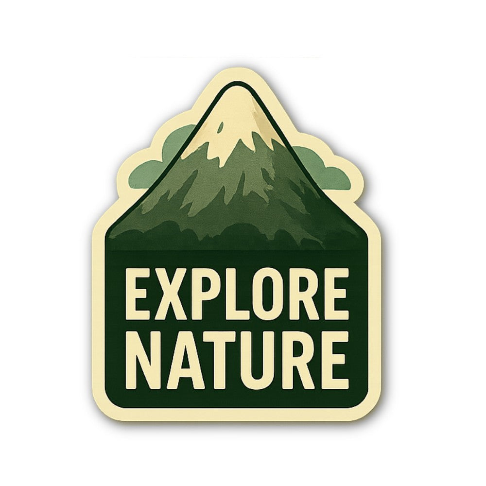 EXPLORE NATURE Sticker, Waterproof Vinyl Decal Sticker Indoor Or Outdoor 2 (Pieces) 3" and 5"