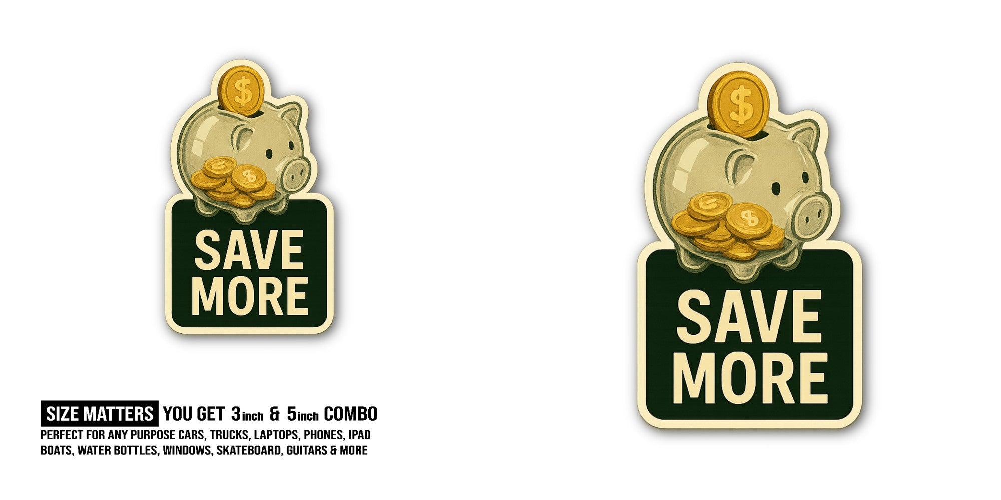 Financial Fortress Sticker, Waterproof Vinyl Decal Sticker Indoor Or Outdoor 2 (Pieces) 3" and 5"