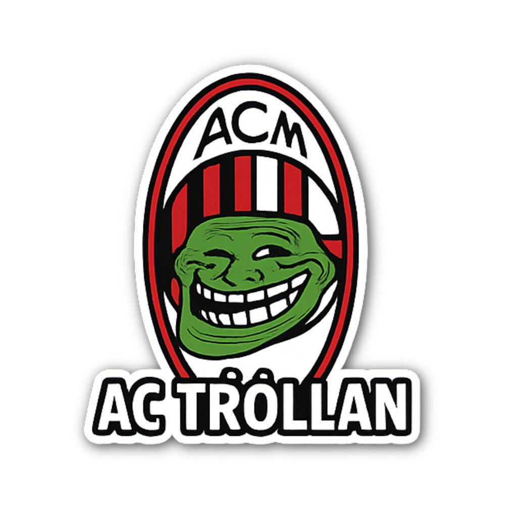 Funny AC TROLLAN Sticker, Waterproof Vinyl Decal Sticker Indoor Or Outdoor 2 (Pieces) 3" and 5"