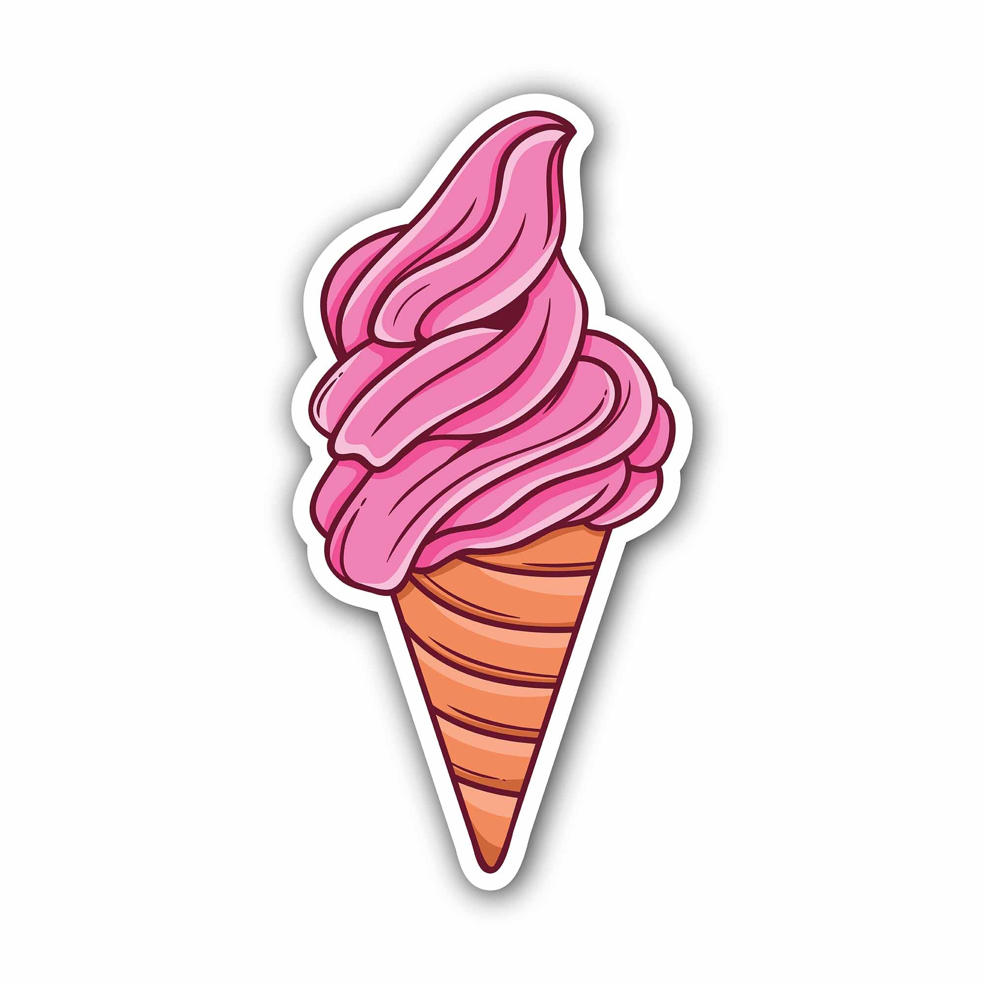 Ice-Cream Sticker, Waterproof Vinyl Decal Sticker Indoor Or Outdoor 2 (Pieces) 3" and 5"