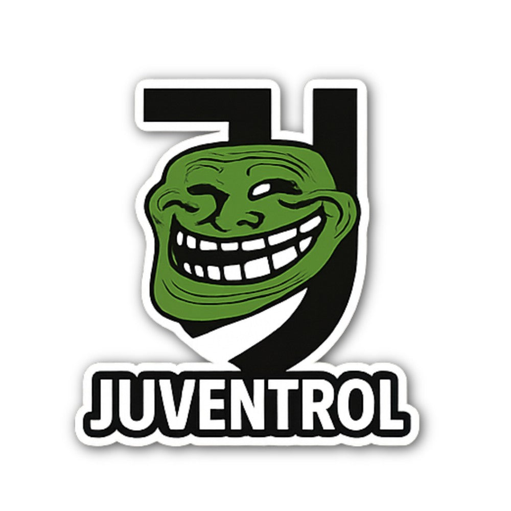 Funny Face & JUVENTROL Sticker, Waterproof Vinyl Decal Sticker Indoor Or Outdoor 2 (Pieces) 3" and 5"