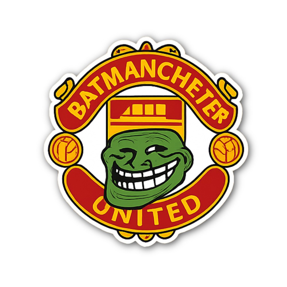 Funny BATMANCHETER UNITED Sticker, Waterproof Vinyl Decal Sticker Indoor Or Outdoor 2 (Pieces) 3" and 5"