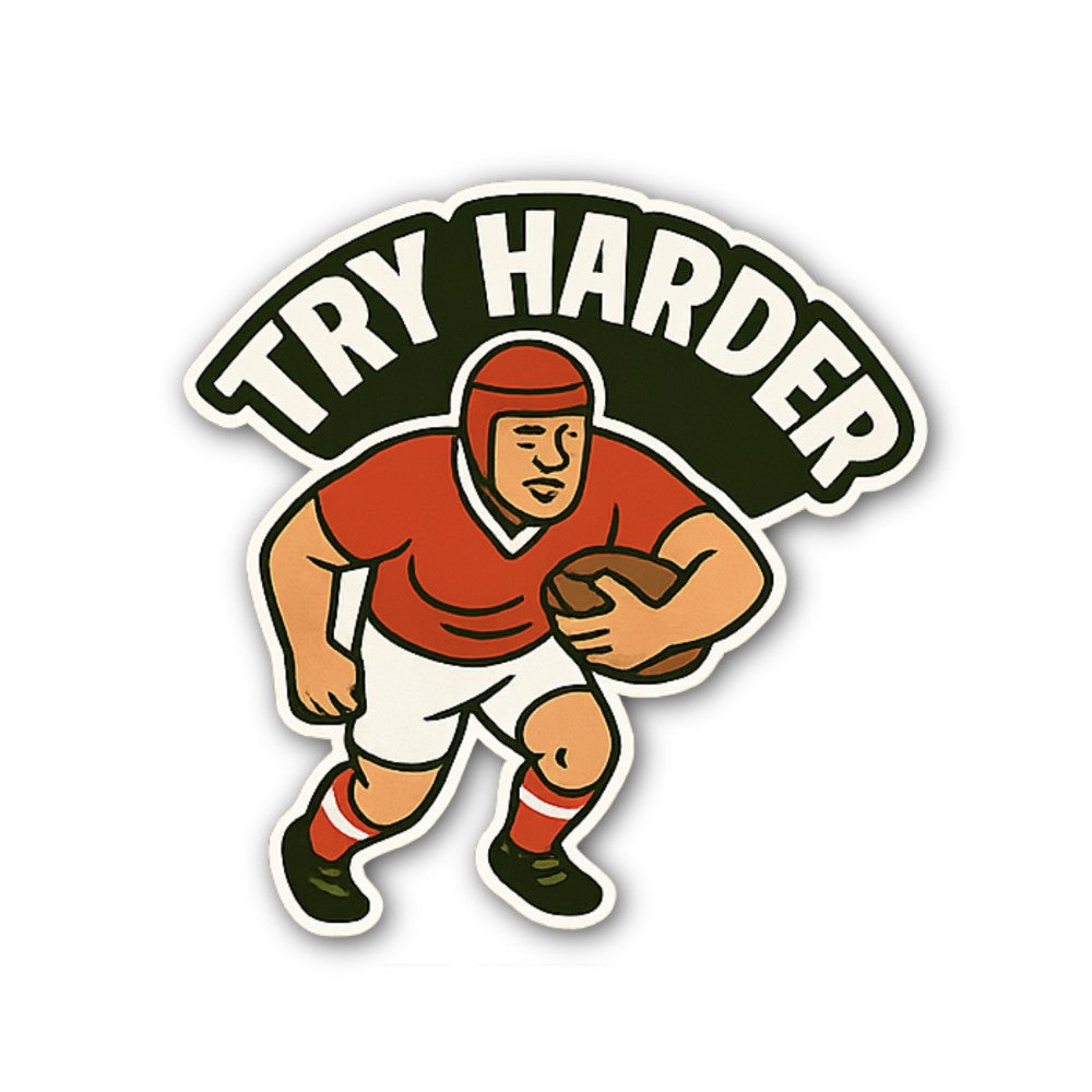 TRY HARDER & Best Football player Sticker, Waterproof Vinyl Decal Sticker Indoor Or Outdoor 2 (Pieces) 3" and 5"