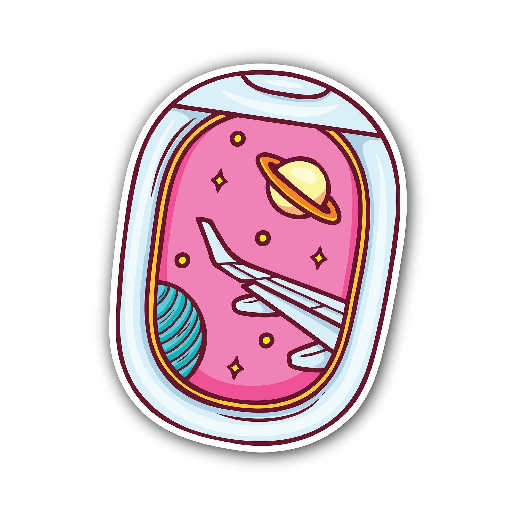 Window to Space Sticker, Waterproof Vinyl Decal Sticker Indoor Or Outdoor 2 (Pieces) 3" and 5"