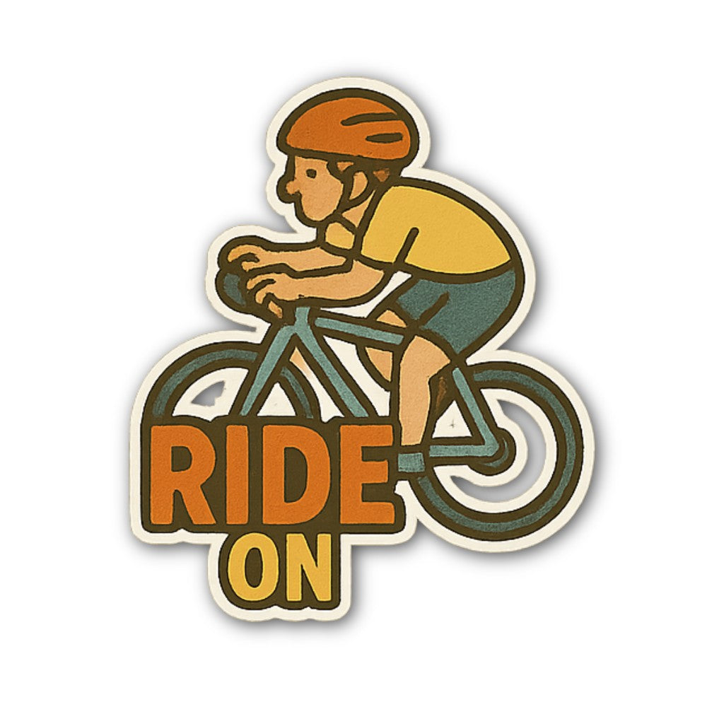 RIDE ON Sticker, Waterproof Vinyl Decal Sticker Indoor Or Outdoor 2 (Pieces) 3" and 5"