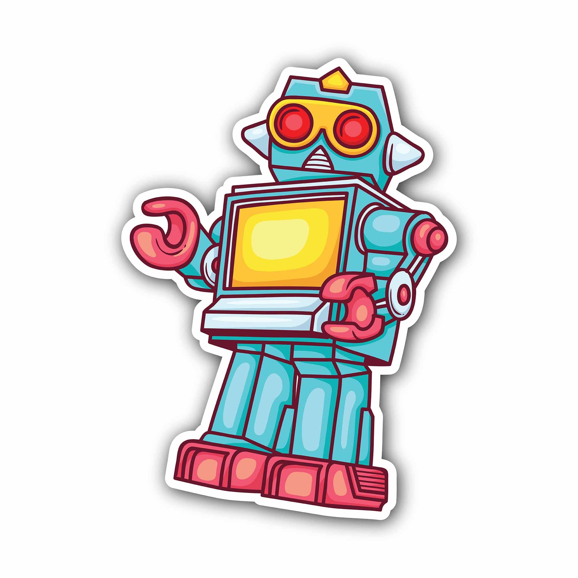 Robots Sticker, Waterproof Vinyl Decal Sticker Indoor Or Outdoor 2 (Pieces) 3" and 5"