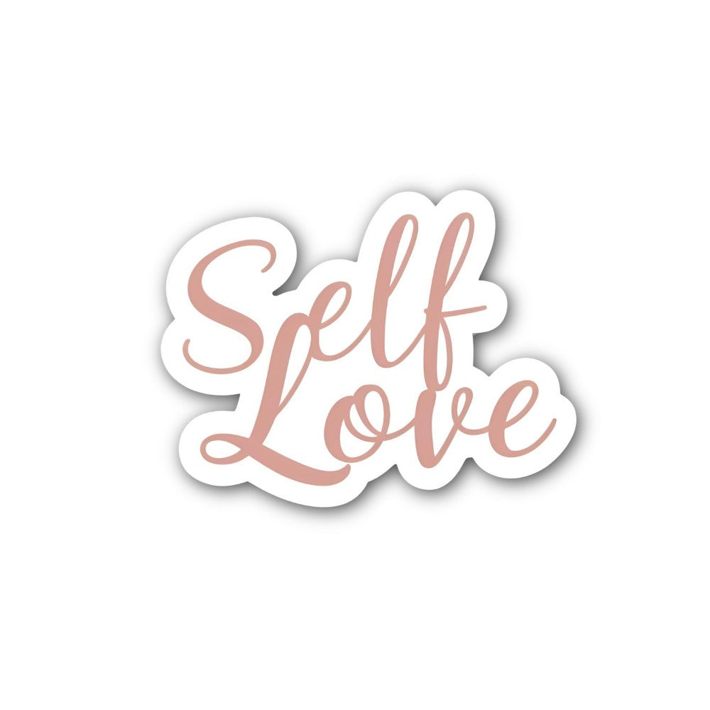 Self LOVE PINK COLOUR WORDS Sticker, Waterproof Vinyl Decal Sticker Indoor Or Outdoor 2 (Pieces) 3" and 5"