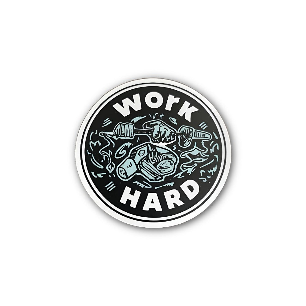 Work HARD &  CRICLE Sticker, Waterproof Vinyl Decal Sticker Indoor Or Outdoor 2 (Pieces) 3" and 5"