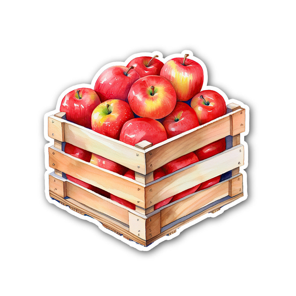 APPLES BOX  Sticker, Waterproof Vinyl Decal Sticker Indoor Or Outdoor 2 (Pieces) 3" and 5"