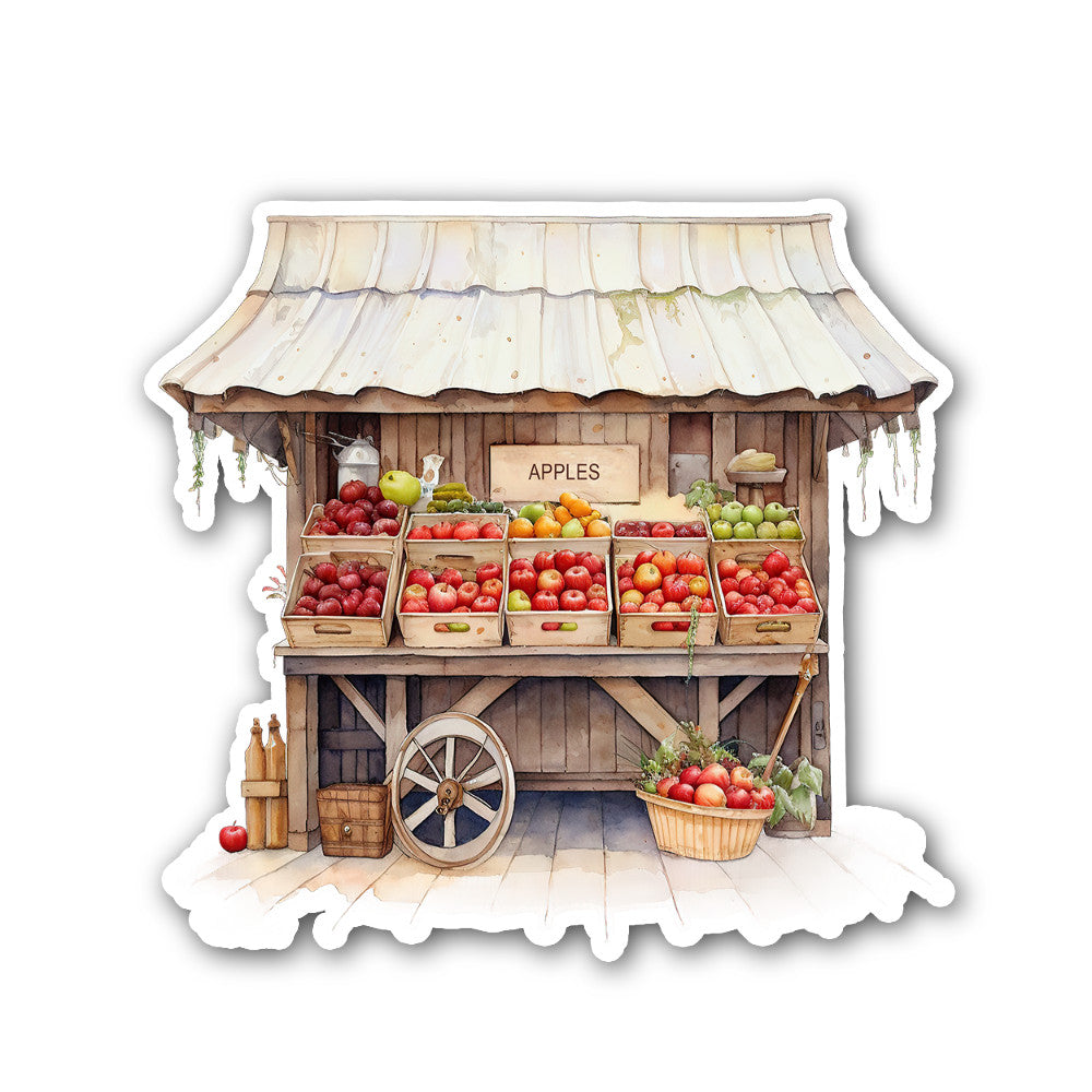 CUTE FRUIT STORE  Sticker, Waterproof Vinyl Decal Sticker Indoor Or Outdoor 2 (Pieces) 3" and 5"